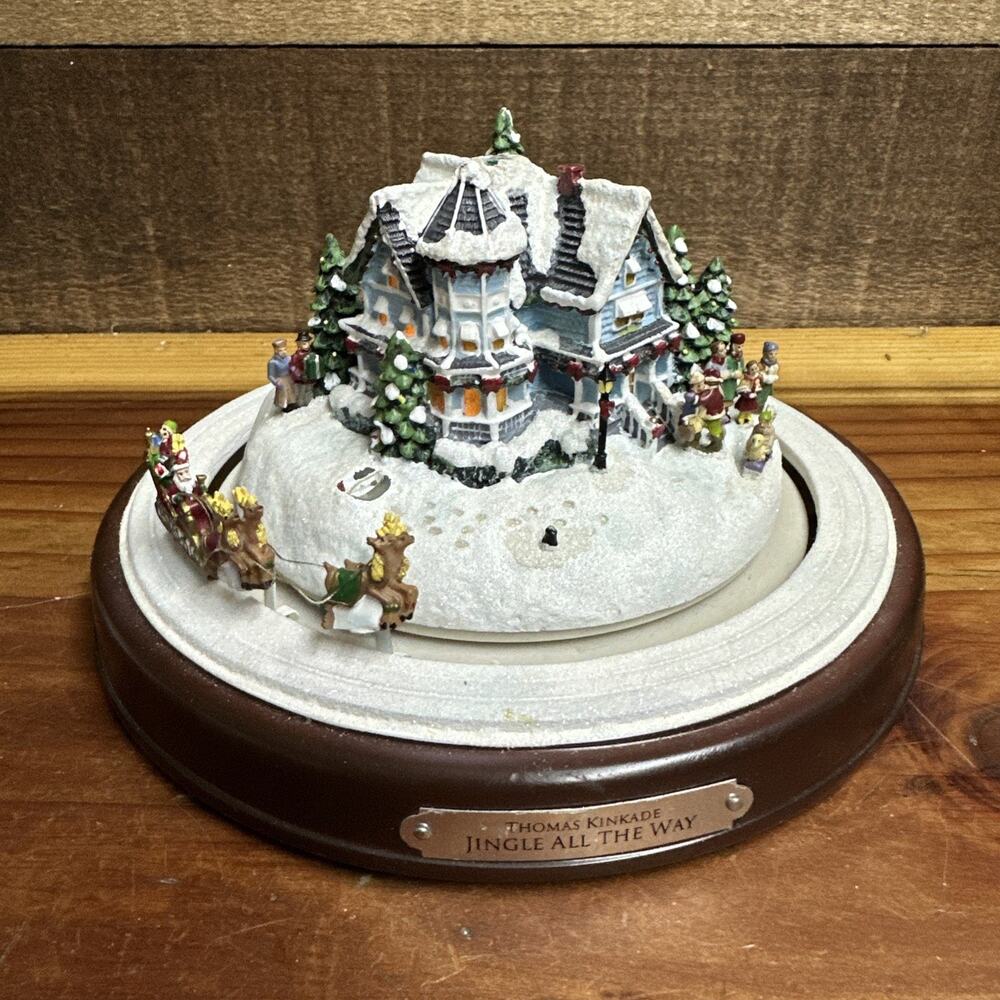 Thomas Kinkade Jingle All The Way Lighted Musical Motion Display-flaws